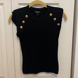 Express button detail sweater tank